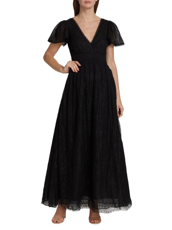 Alice + Olivia Charlsie Smocked Waist Maxi Dress